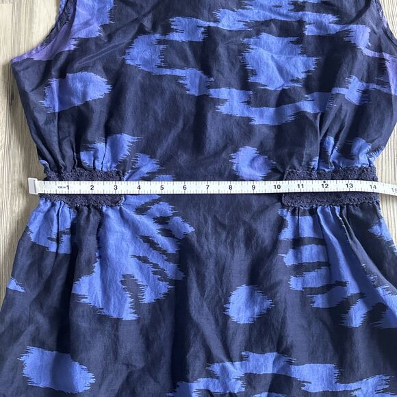 Banana Republic Sz 8 Silk Blend Navy Blue Dress Sleeveless Shift Dress - Picture 6 of 8